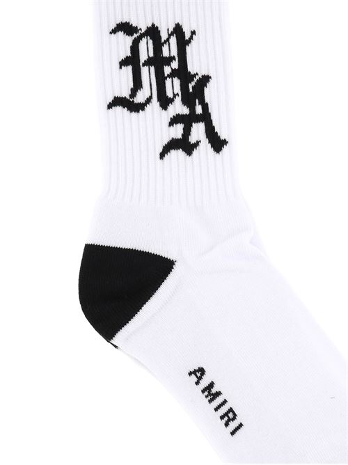 Calzino con logo AMIRI | AMACSK1009WHITE BLACK